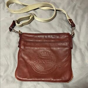 Red (Burgundy) Lauren Ralph Lauren Leather Crossbody Bag